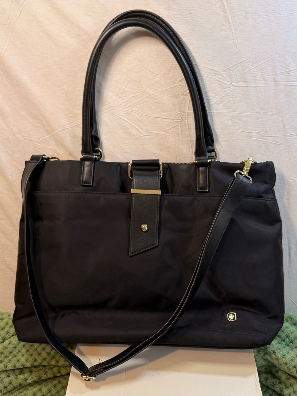 Wenger Black Tote/Laptop Bag with Gold Hardware